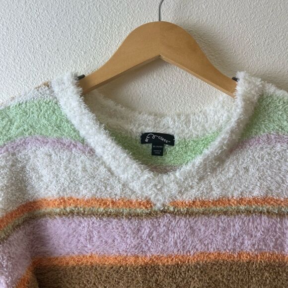 Art Class Fuzzy Striped Sweater Girl size 14/16 - Picture 2 of 5